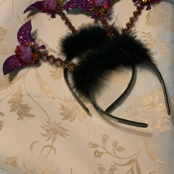 Two black headbands with purple sparkly bats on ends of each antenna. - Picture 5 of 7